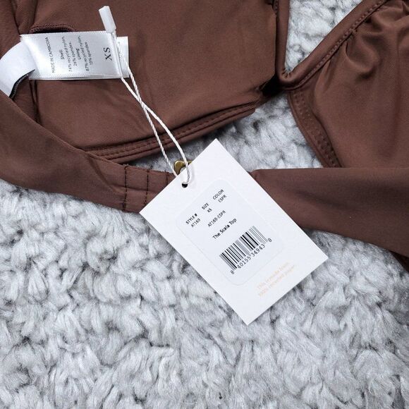 Andie Swim The Scala Bikini Top Strapless V Neck Espresso Brown Size XS - Picture 4 of 6